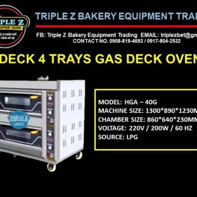 2 deck 4 trays gas deck oven