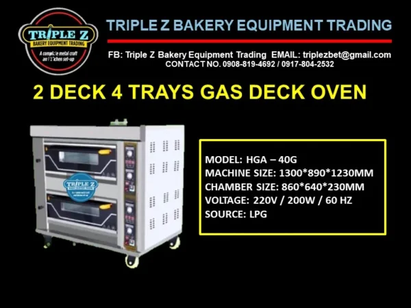 2 deck 4 trays gas deck oven