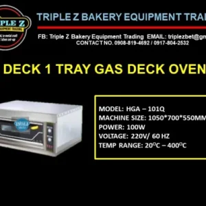 1 Deck 1 Tray Gas Deck Oven